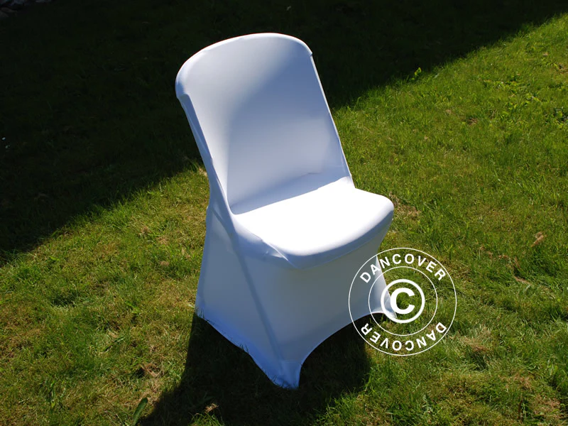 Stolöverdrag med stretch 48x43x89cm, Vit (10 st) - Image 5