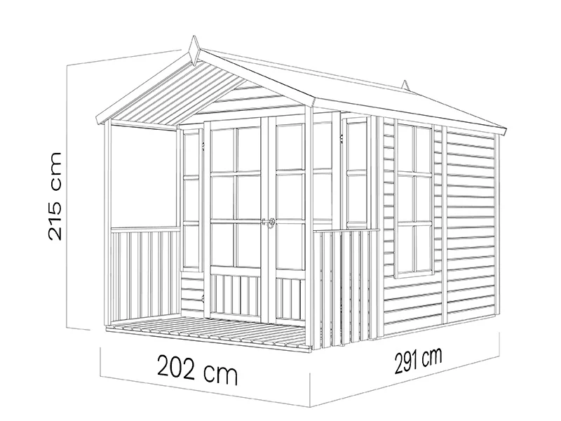 Stuga i trä, Bertilo Arley, 2,02x2,91x2,15m, Naturlig - Image 10