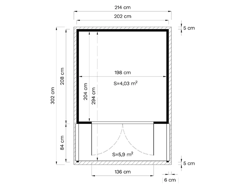 Stuga i trä, Bertilo Arley, 2,02x2,91x2,15m, Naturlig - Image 11