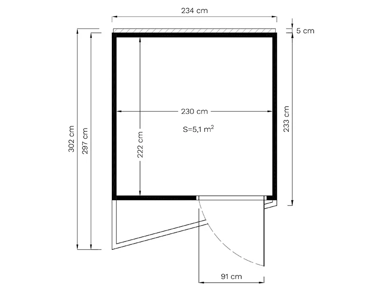 Stuga i trä, Bertilo Concept, 2,34x2,97x2,27m, Antracit - Image 5