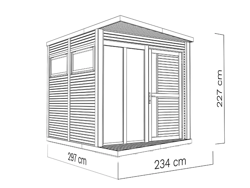 Stuga i trä, Bertilo Concept, 2,34x2,97x2,27m, Naturlig - Image 4