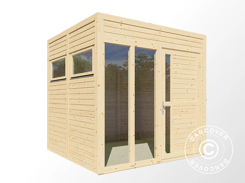 Stuga i trä Bertilo Cubus 2O, 2,26x2,34x2,32m, Naturlig - Image 3