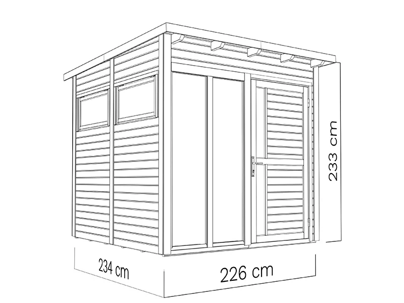 Stuga i trä, Bertilo Pentus 2O, 2,26x2,34x2,33m, Natur - Image 6