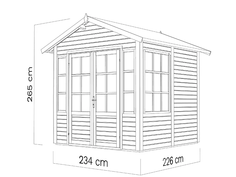 Stuga i trä, Bertilo Teahouse, 2,34x2,26x2,65m, Natur - Image 7