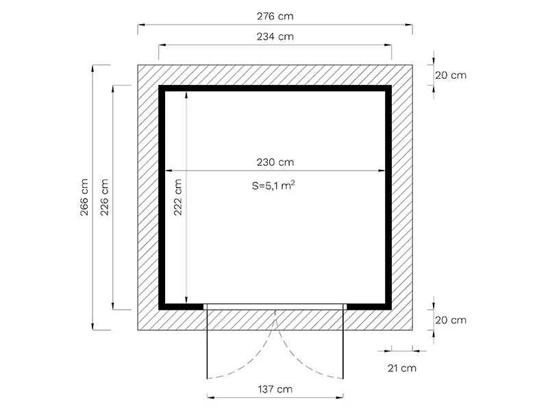 Stuga i trä, Bertilo Teahouse, 2,34x2,26x2,65m, Natur - Image 8