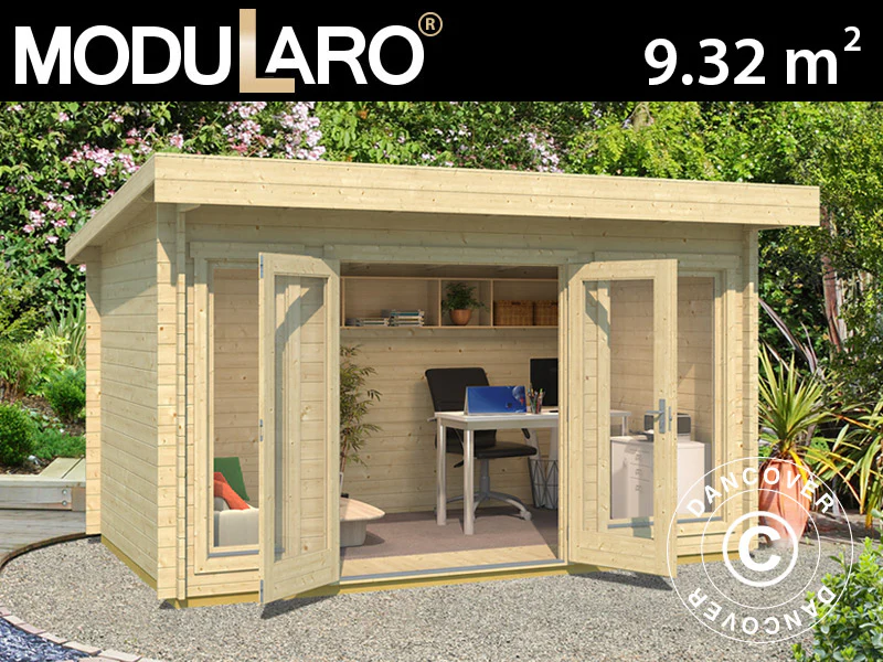 Stuga i trä Lugano 2,5x3,9x2,34m, 34mm, Naturlig