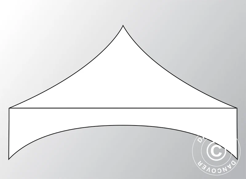 Takduk "Arched" för Snabbtält FleXtents 3x6m, Vit