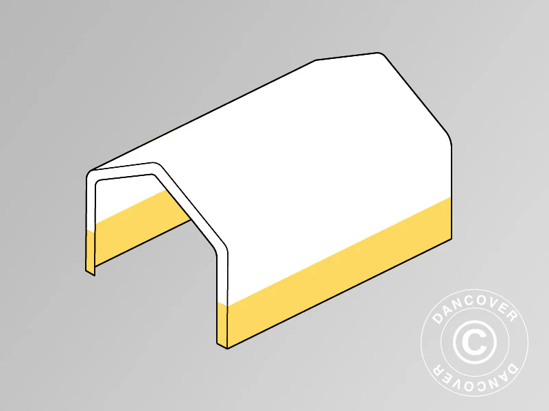 Takduk för förrådstält/arbetstält PRO 4x6m PVC, Vit/gul