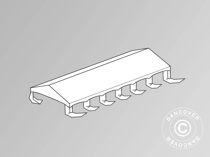 Takduk för Partytält Exclusive 6x12m PVC, "Arched", Vit