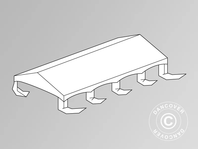 Takduk för Partytält Original 5x8m PVC, "Arched", Vit
