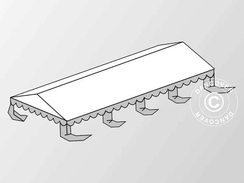 Takduk för Partytält Original 5x8m PVC, Vit/Grå