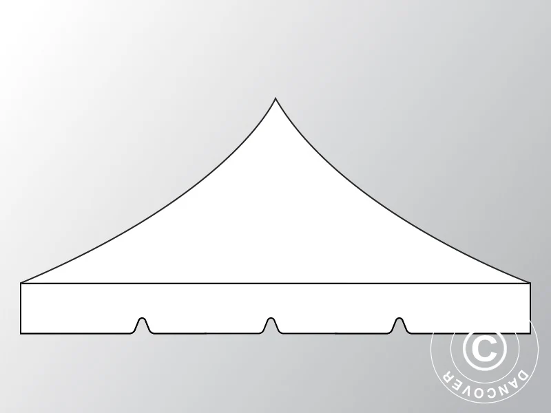 Takduk "Peaked" för Snabbtält FleXtents 3x6m, Vit