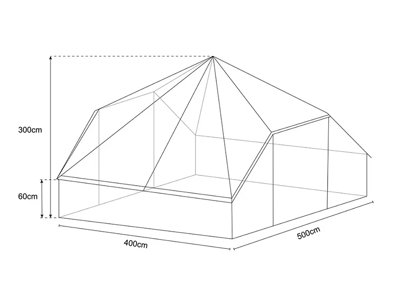 Tält för glamping, TentZing®, 4x5m, 10 personer, Sand - Image 8