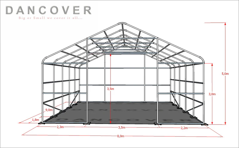 Tälthall Titanium 8x9x3x5m, Vit/Grå - Image 27