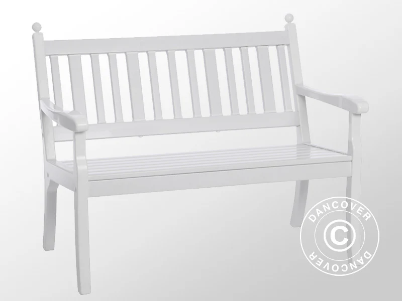 Trädgårdsbänk Hohenzollern, 2-Sits, 115cm, Vit - Image 4
