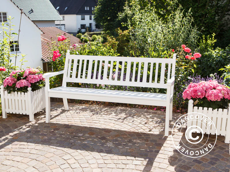Trädgårdsbänk Hohenzollern, 3-Sits, 160cm, Vit - Image 4