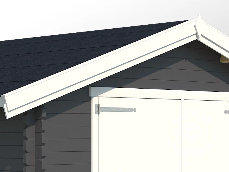 Trägarage Rauma, 3,8x5,4x2,74m, 40mm, Mörkgrå - Image 4