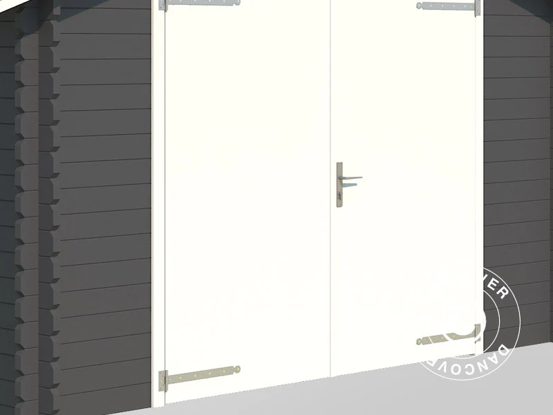 Trägarage Rauma, 3,8x5,4x2,74m, 40mm, Mörkgrå - Image 5