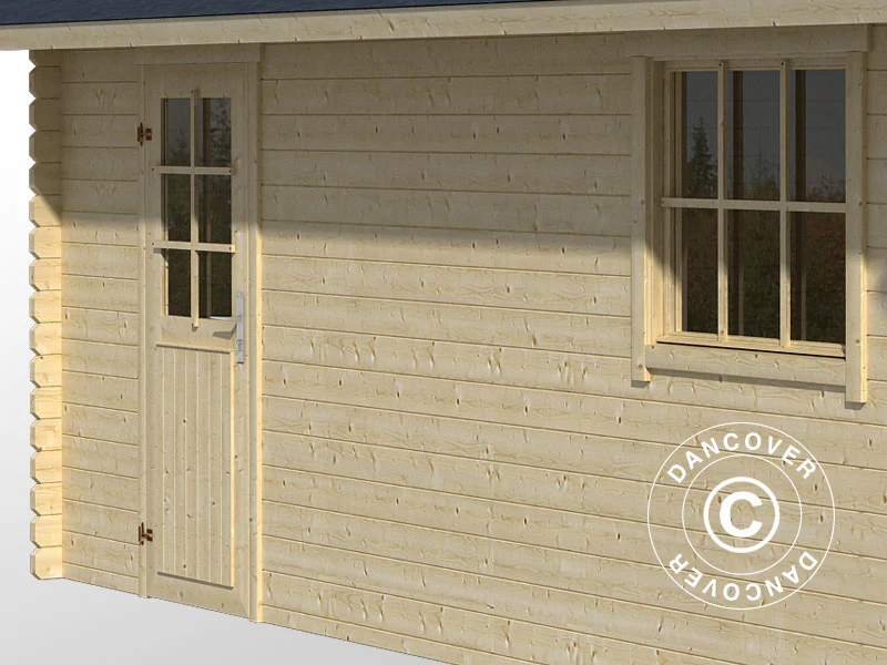 Trägarage Rauma, 3,8x5,4x2,74m, 40mm, Naturlig - Image 6