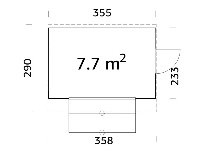 Träkiosk/Försäljningsstånd, 3,55x2,33x2,64m, 7,7m², Naturlig - Image 5
