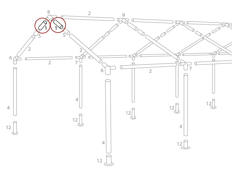 Tub för tak, Ø38mm, 510mm - Image 3