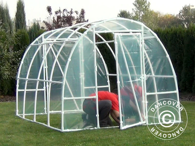Tunnelväxthus 130, 2,2x3x1,9m, 6,6m², Transparent - Image 12