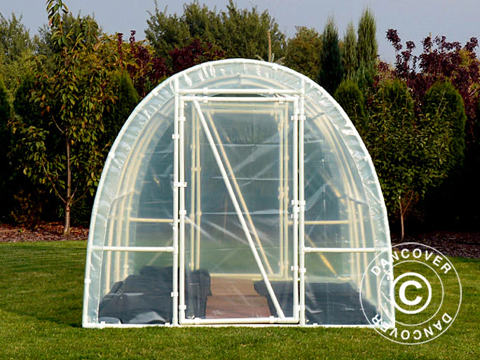 Tunnelväxthus 130, 2,2x4x1,9m, 8,8m², Transparent - Image 3