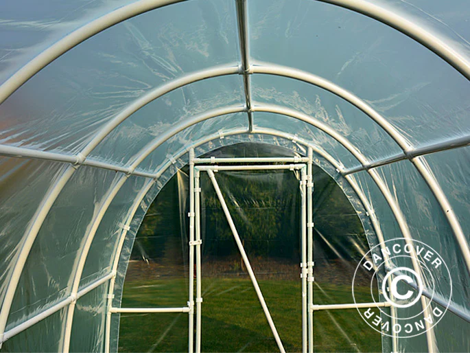 Tunnelväxthus 130, 2,2x4x1,9m, 8,8m², Transparent - Image 8