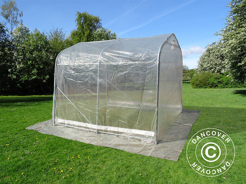 Tunnelväxthus, 2,4x2,4x2m, PE, 5,7m², Transparent - Image 7