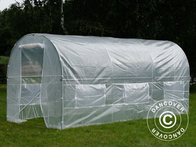 Tunnelväxthus 2x4,5x2m, 9m², Transparent - Image 3