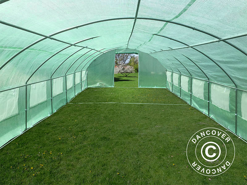 Tunnelväxthus 4x10,6x2m, 42,4m², Grön - Image 11