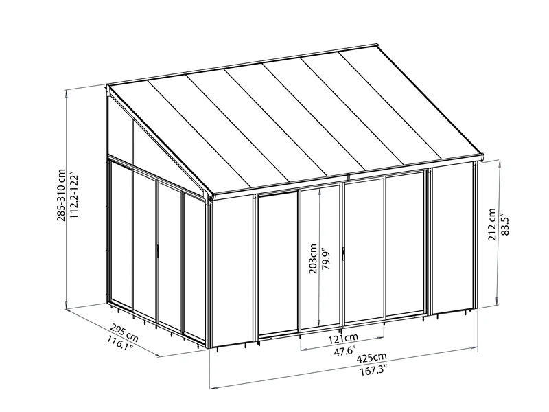 Uterum SanRemo, Palram/Canopia, 3x4,25m Vit - Image 6