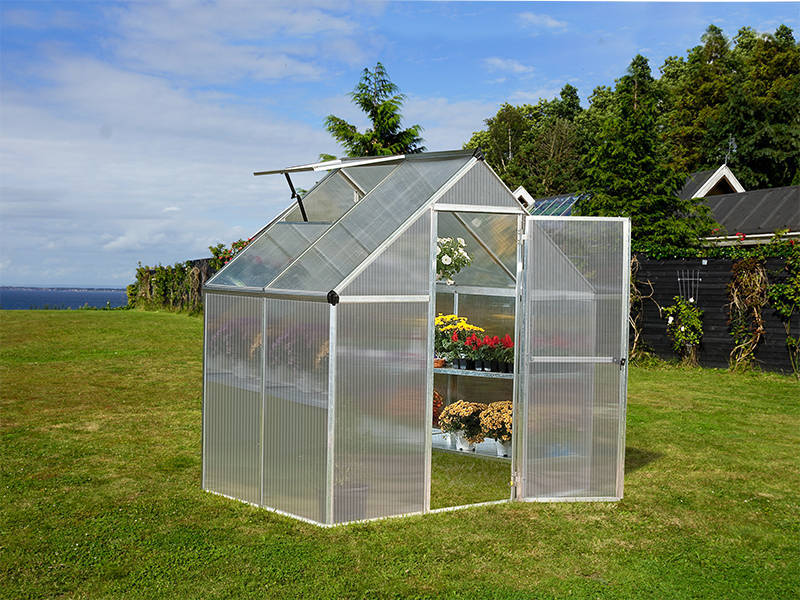 Växthus polykarbonat 2,3m², Palram/Canopia, 1,85x1,26x2,08m, Silver - Image 3