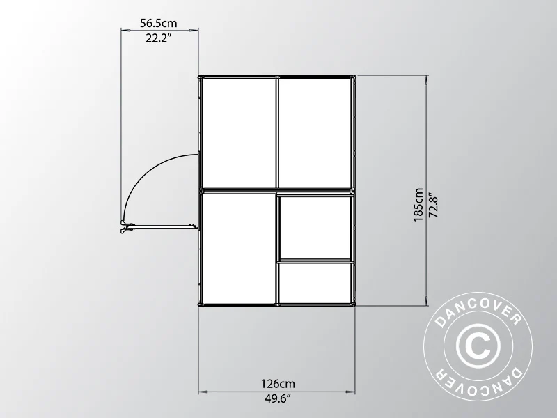 Växthus polykarbonat 2,3m², Palram/Canopia, 1,85x1,26x2,08m, Silver - Image 6