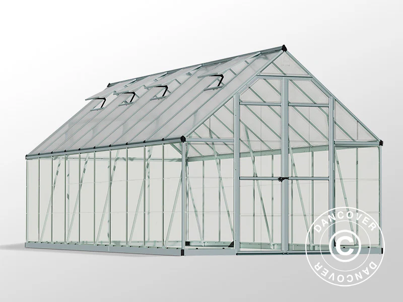 Växthus polykarbonat Balance 14,81m², Palram/Canopia, 2,44x6,07x2,29m, Silver - Image 9