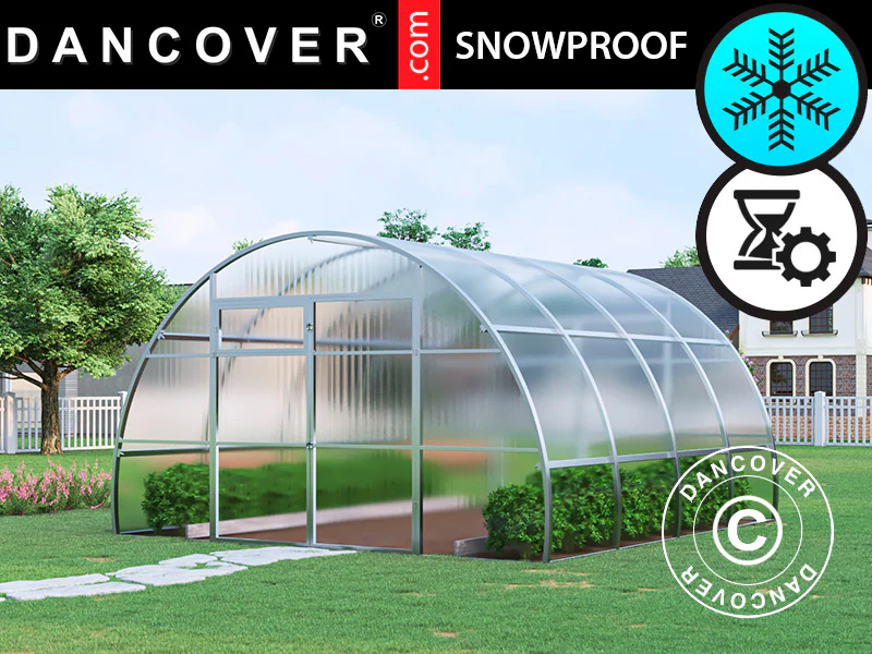 Växthus polykarbonat, Strong NOVA 16m², 4x4m, Silver