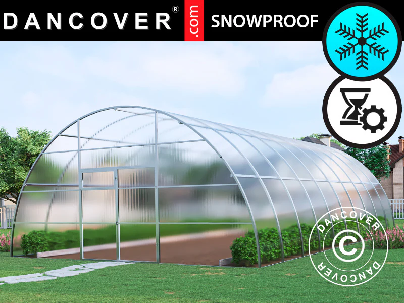 Växthus polykarbonat, Strong NOVA 60m², 6x10m, Silver