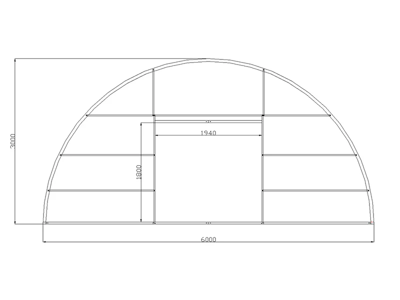 Växthus polykarbonat, Strong NOVA 60m², 6x10m, Silver - Image 5