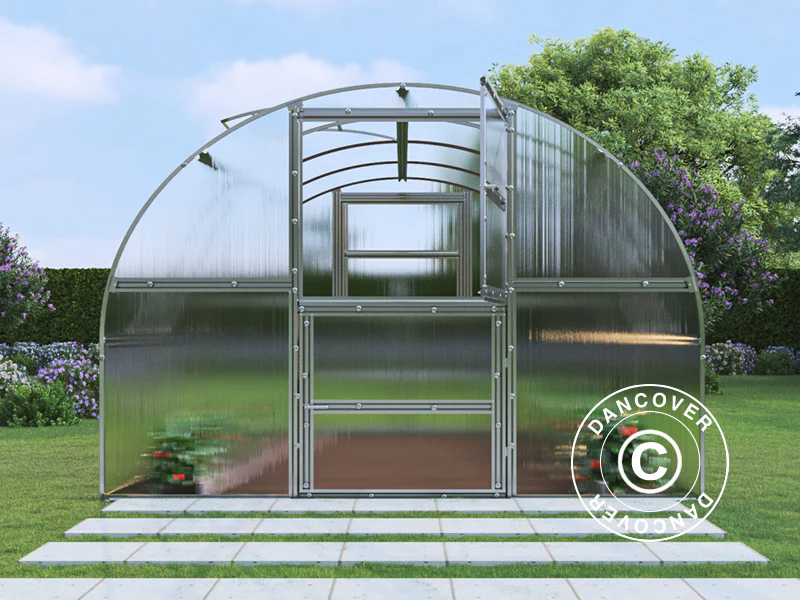 Växthus polykarbonat TITAN Arch 280, 12m², 3x4m, Silver - Image 3
