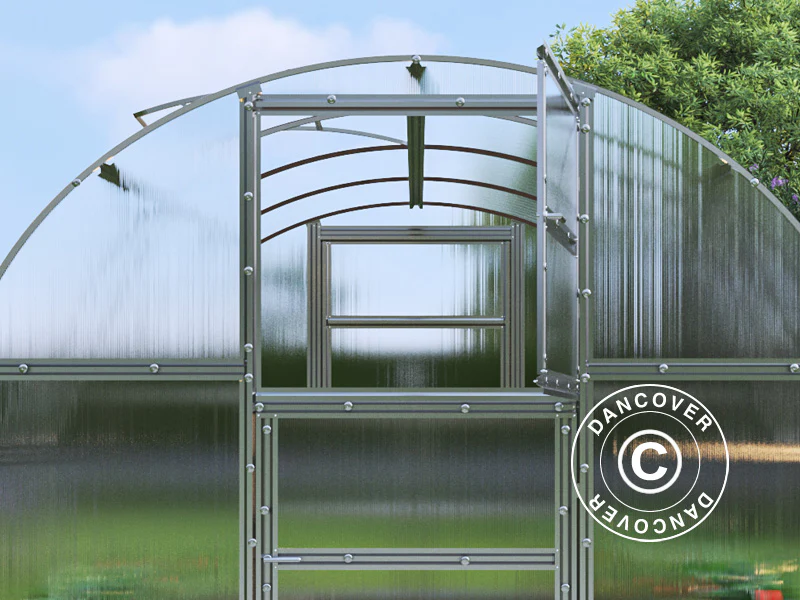 Växthus polykarbonat TITAN Arch 280, 12m², 3x4m, Silver - Image 4