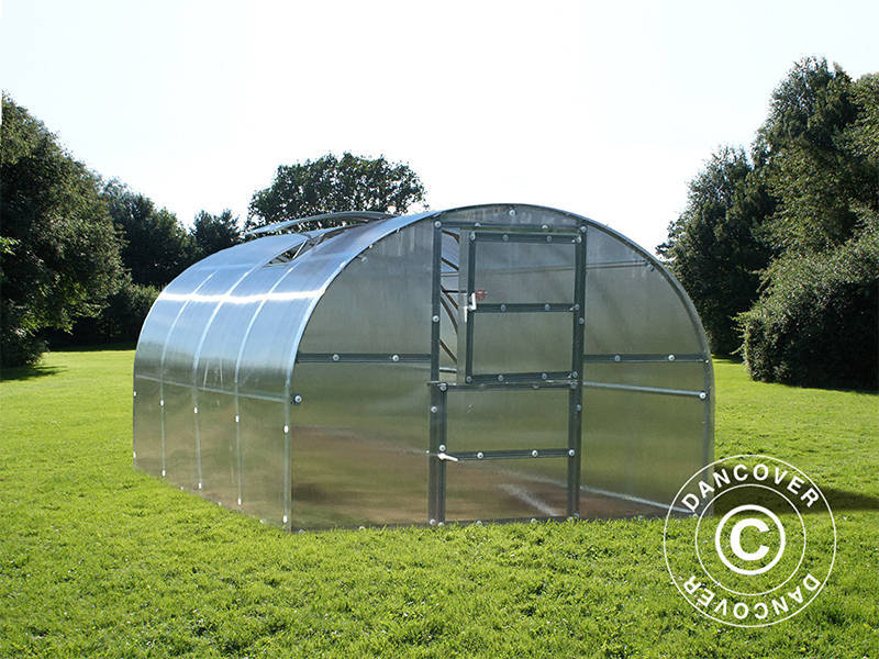 Växthus polykarbonat TITAN Arch 280, 12m², 3x4m, Silver - Image 7