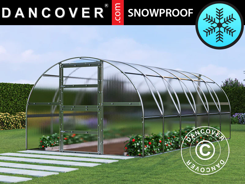 Växthus polykarbonat TITAN Arch 280, 18m², 3x6m, Silver