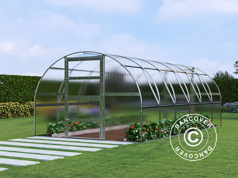 Växthus polykarbonat TITAN Arch 280, 18m², 3x6m, Silver - Image 2