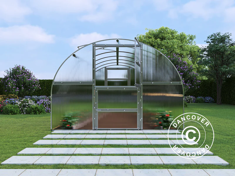 Växthus polykarbonat TITAN Arch 280, 18m², 3x6m, Silver - Image 5