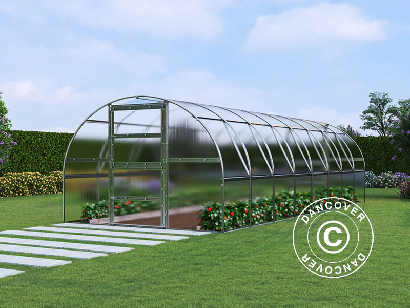 Växthus polykarbonat TITAN Arch 280, 24m², 3x8m, Silver - Image 2