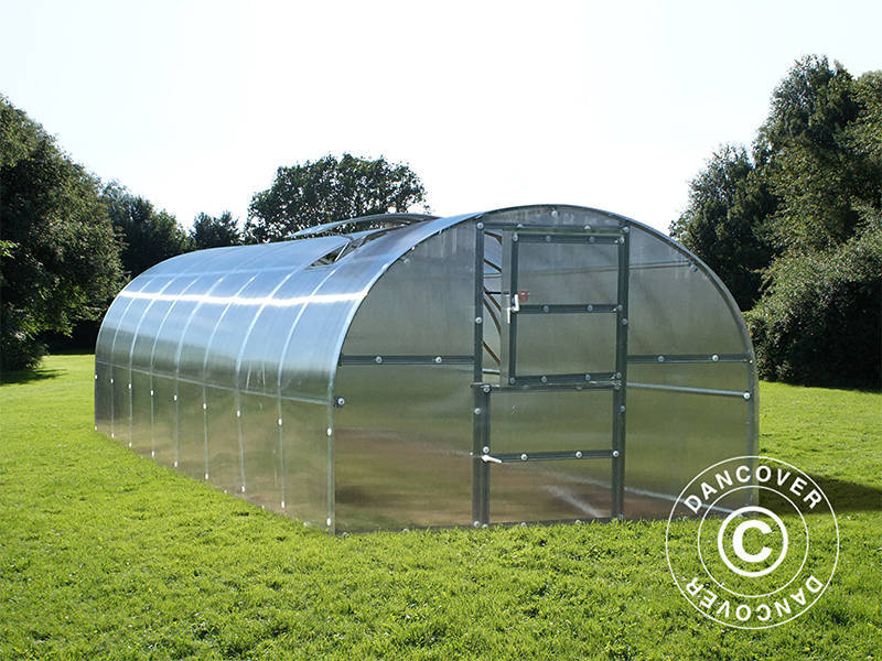 Växthus polykarbonat TITAN Arch 280, 24m², 3x8m, Silver - Image 5