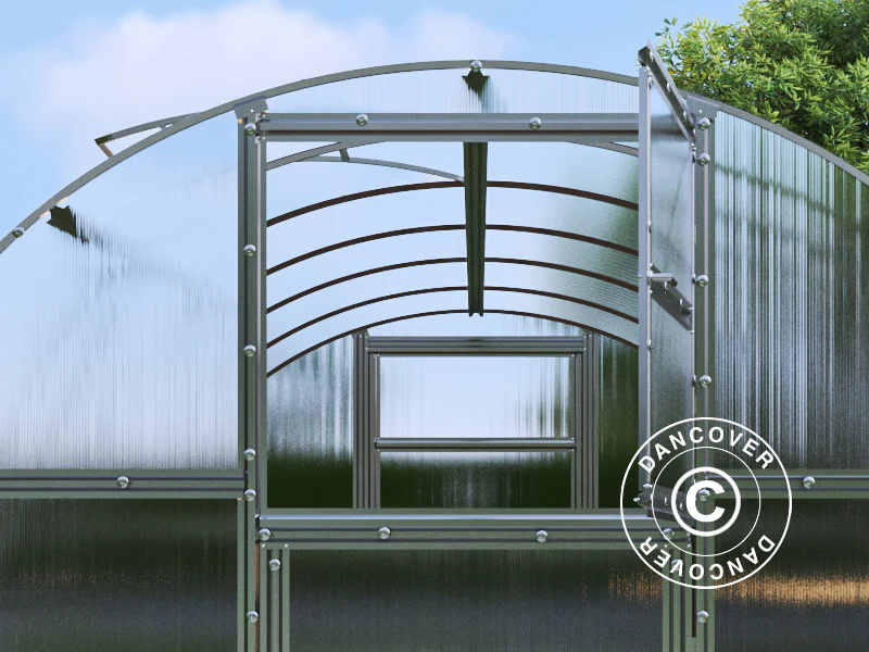 Växthus polykarbonat TITAN Arch 280, 30m², 3x10m, Silver - Image 4
