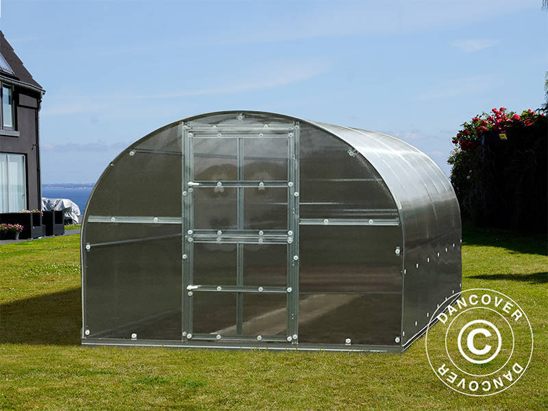 Växthus polykarbonat TITAN Arch 320, 12m², 3x4m, Silver - Image 2
