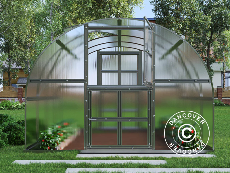 Växthus polykarbonat TITAN Arch 320, 12m², 3x4m, Silver - Image 4
