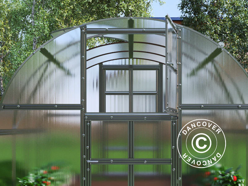 Växthus polykarbonat TITAN Arch 320, 12m², 3x4m, Silver - Image 5
